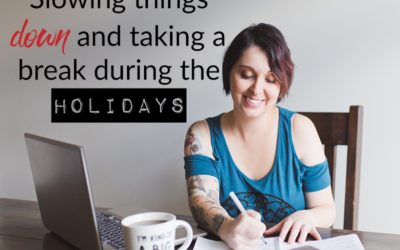 Slowing things down and taking a break during the holidays –