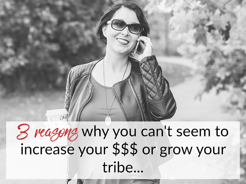 3 reasons why you can’t seem to increase your $$$ or grow your tribe…